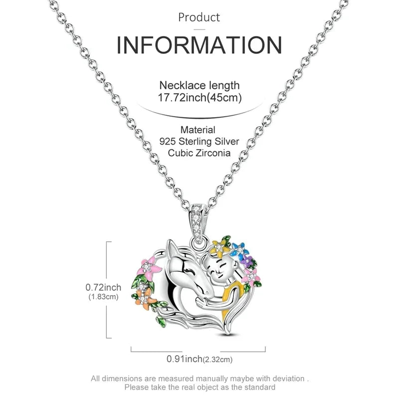 Original 925 Sterling Silver Necklace For Women Class Style Heart Shape Romantic Style High Quality Women Necklace Jewelry Gift