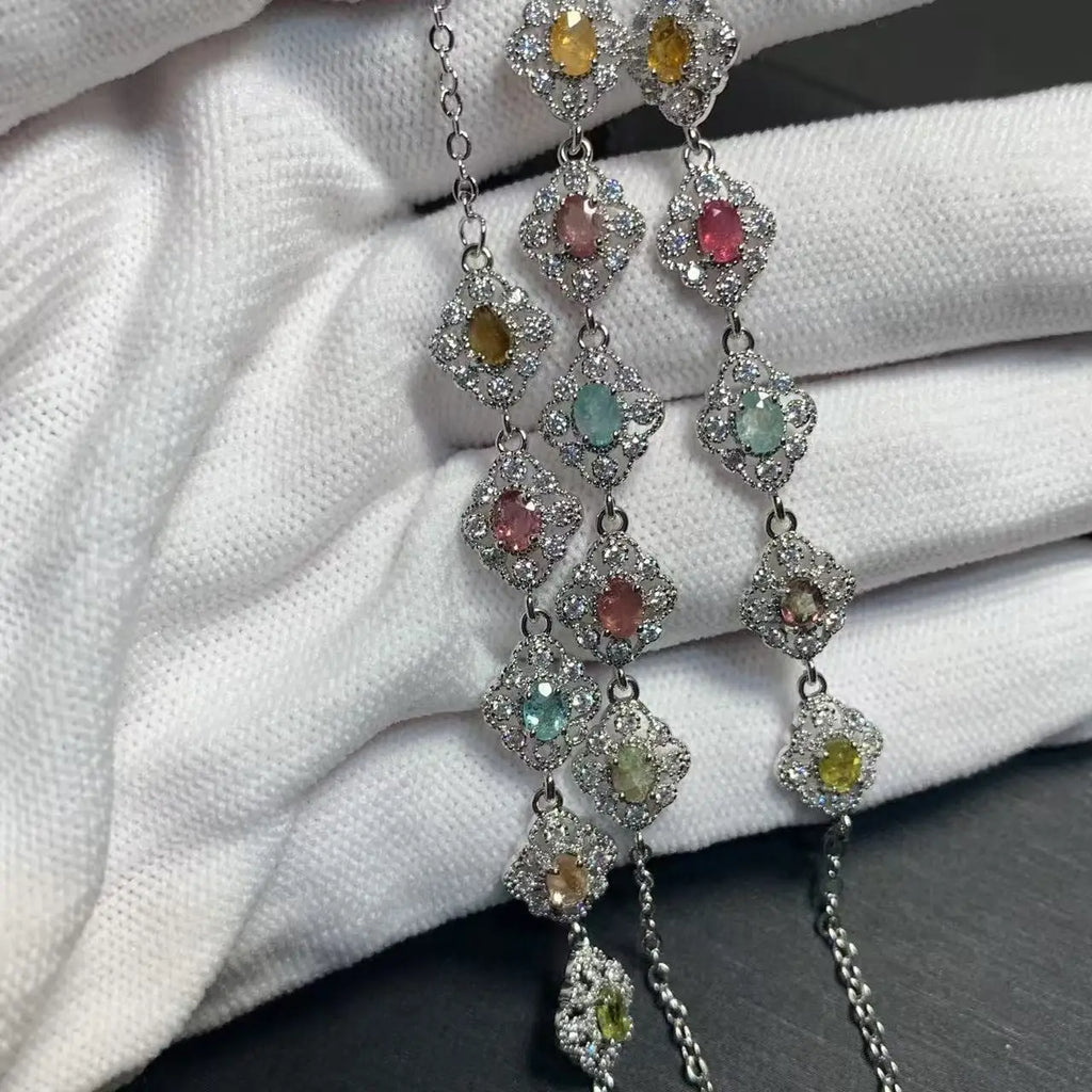 Natural Tourmaline Bracelets & Bangles For Women  Adjustable Fine Jewelry stone