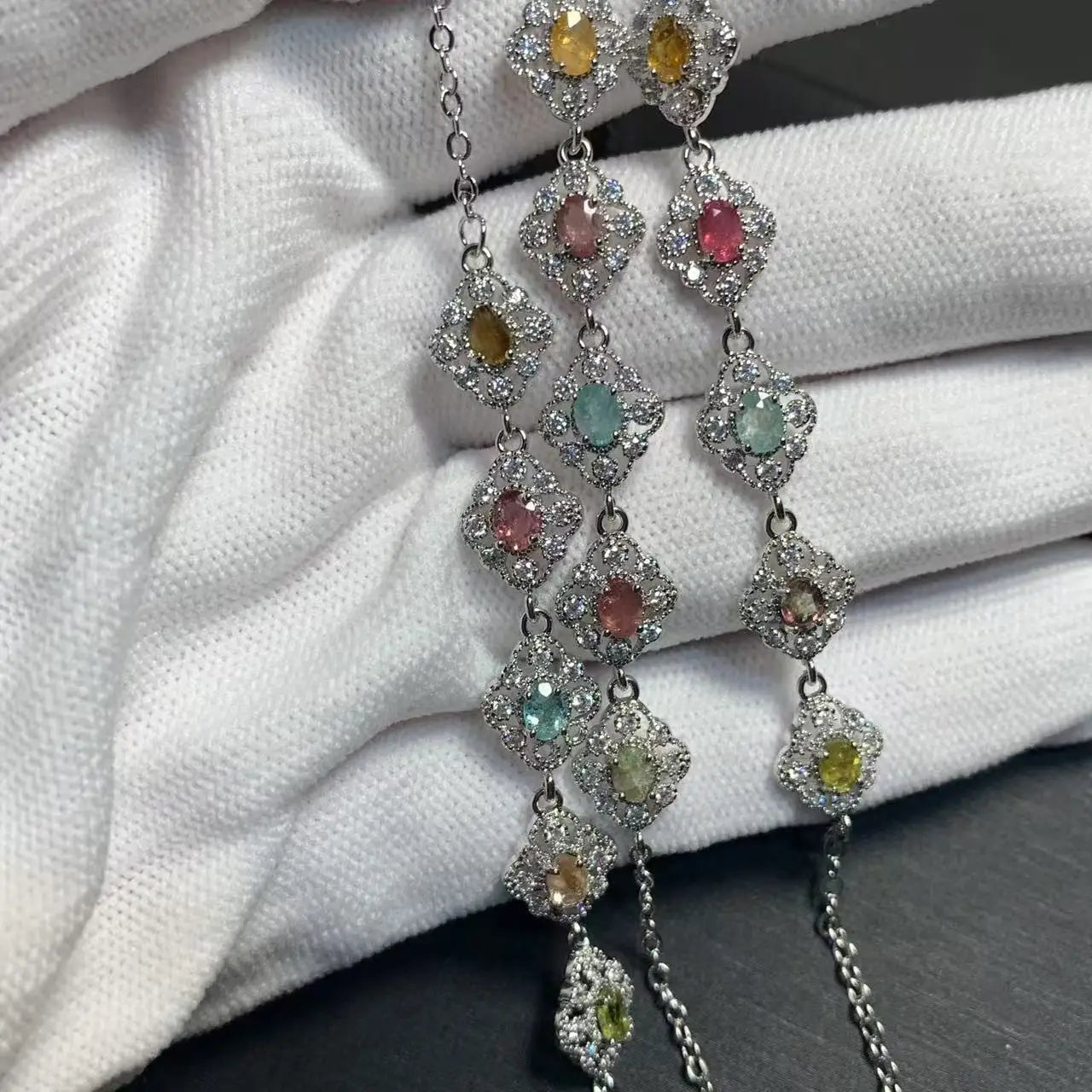 Natural Tourmaline Bracelets & Bangles For Women  Adjustable Fine Jewelry stone