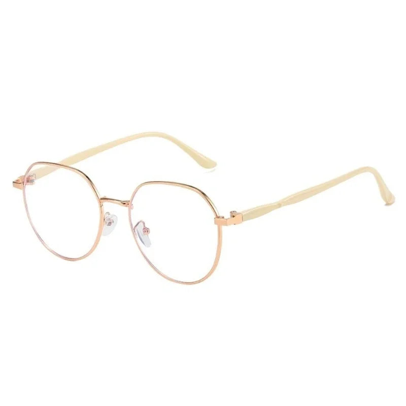 【+100~+400】Simple Classic Round Metal Frame Women'S Reading Glasses Suitable for Daily Reading and Wear Glasses