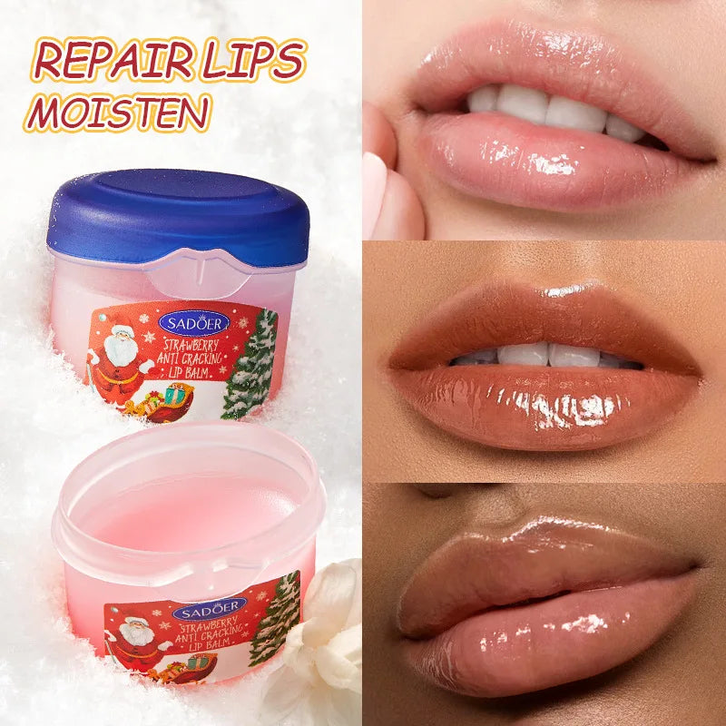 SADOER Christmas Moisturizing Repair Anti-Cracking Hand Cream + Lipstick Combination Kit moisturizing nourishing lip balm