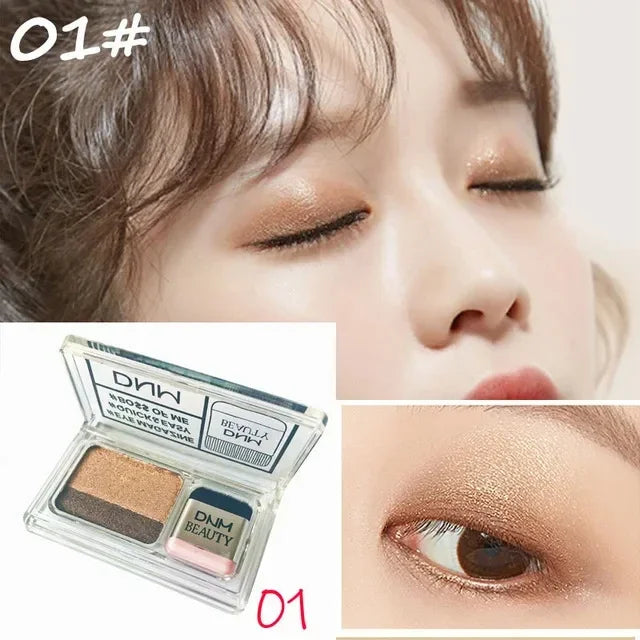Two-color Matte Eye Shadow Double Small Box Lazy Eye Shadow  Easy to Carry Eyeshadow Tray Professional Women's Cosmetics