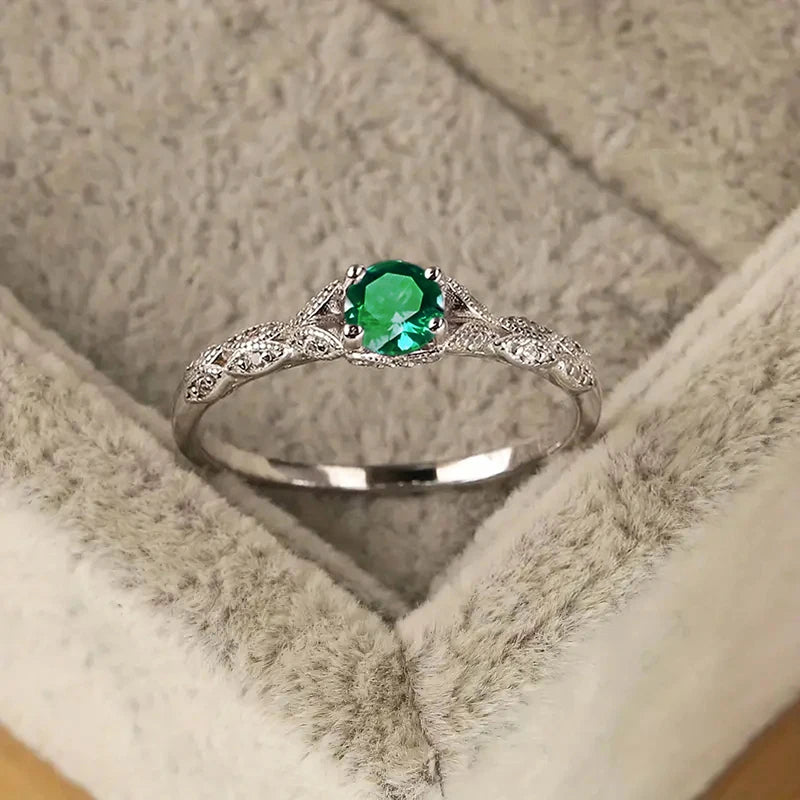 Light Luxury Style Cubic Zirconia Women's Ring in Europe and America Simple Fashion Temperament Ring