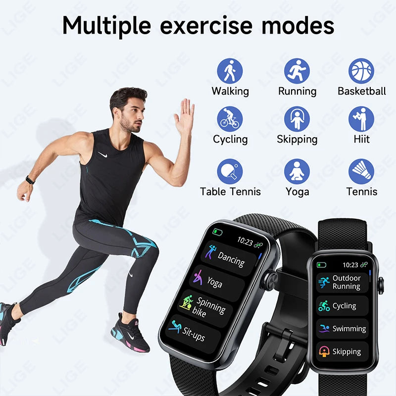 LIGE Smart Watch Women HD Bluetooth Call Bracelet Men Heart Rate Waterproof Smartwatch Sports Fitness Music Control Smartwatches