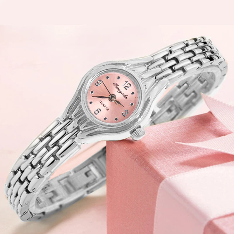 Ladies Gold Plated Watch Women Bracelet Quartz Wristwatch Girl Analog Feminino Relojes Hour Luxury Watches Elegant Casual Clock