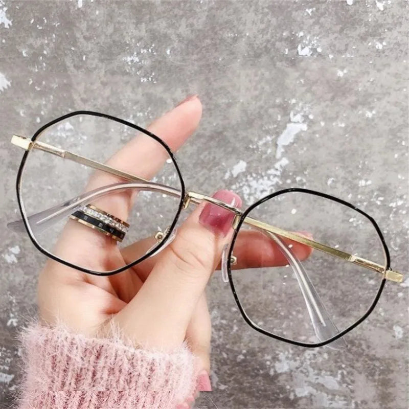 Women Vintage Anti-blue Light Glasses Men Trend Octagonal Frame Eyewear UV400 Optical Computer Eyeglasses