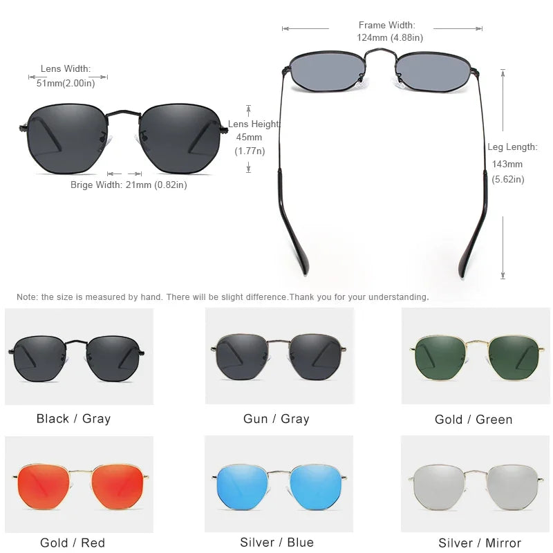 KINGSEVEN Brand Reflective Sunglasses Men Hexagon Retro Sun glasses Leisure Glasses Oculos Gafas De Sol Shades