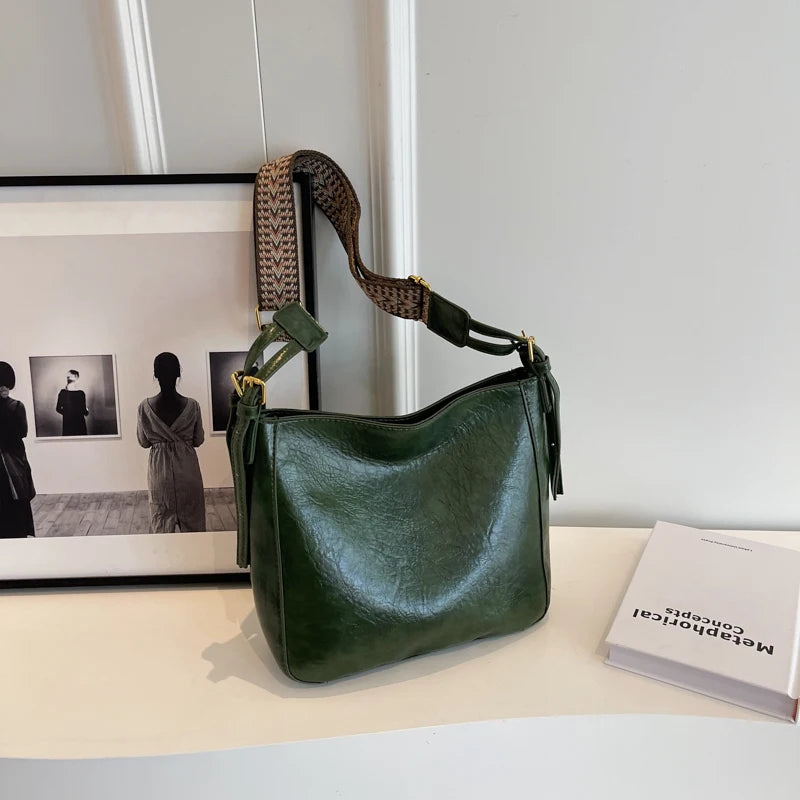 Luxury Solid Color Shoulder Bag High Quality Casual Leather Crossbody Bag Fashion Women's Designer Brand Handbag Travel Bags Sac