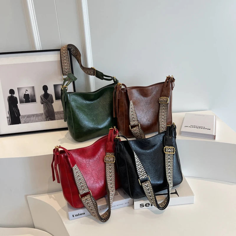 Luxury Solid Color Shoulder Bag High Quality Casual Leather Crossbody Bag Fashion Women's Designer Brand Handbag Travel Bags Sac