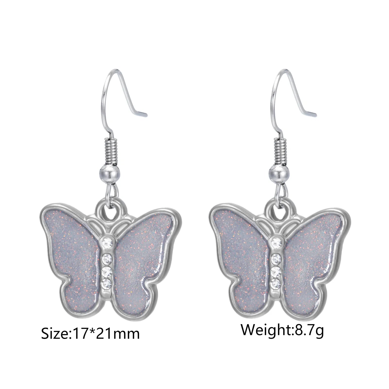 Cazador Stainless Steel Colorful Butterfly Earrings Drop Earrings For Women Girls Jewelry Party Birthday Gift Wholesale