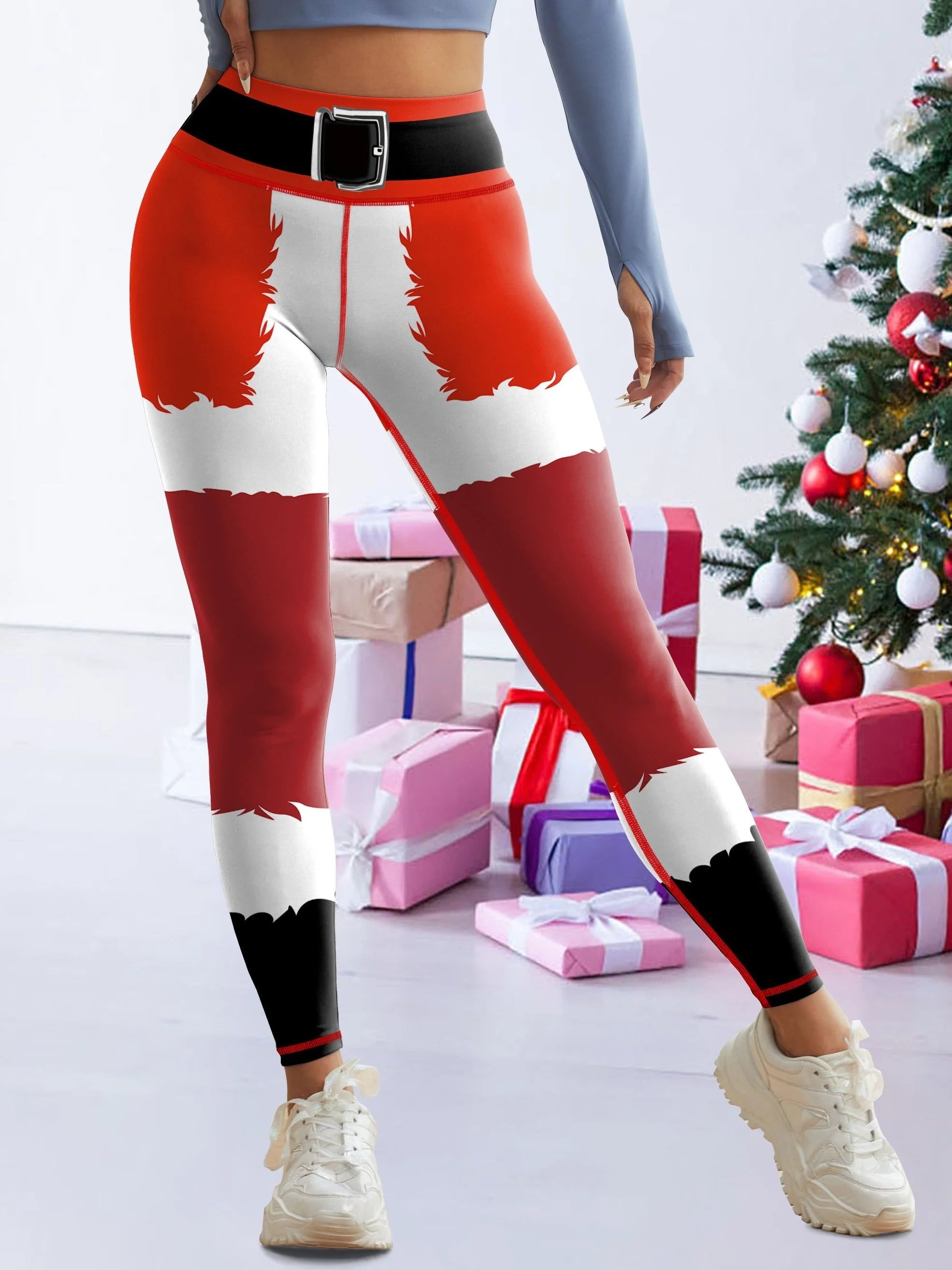 3D Print Christmas Style Women's Yoga Pants Outdoor Run Gym Sports Leggings High Elasticity Daily Casual Comfortable Women Pant