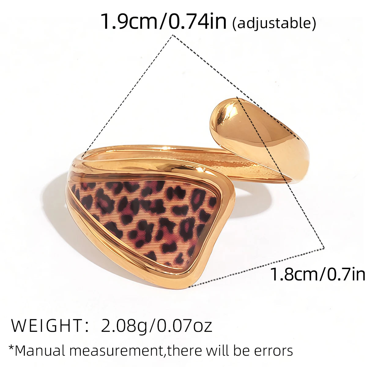 Minimalist 18K PVD Golden Plated 316 Stainless Steel Rings Chunky Jewelry High QualityCharm Stylish Boho Leopard Golden Jewelry