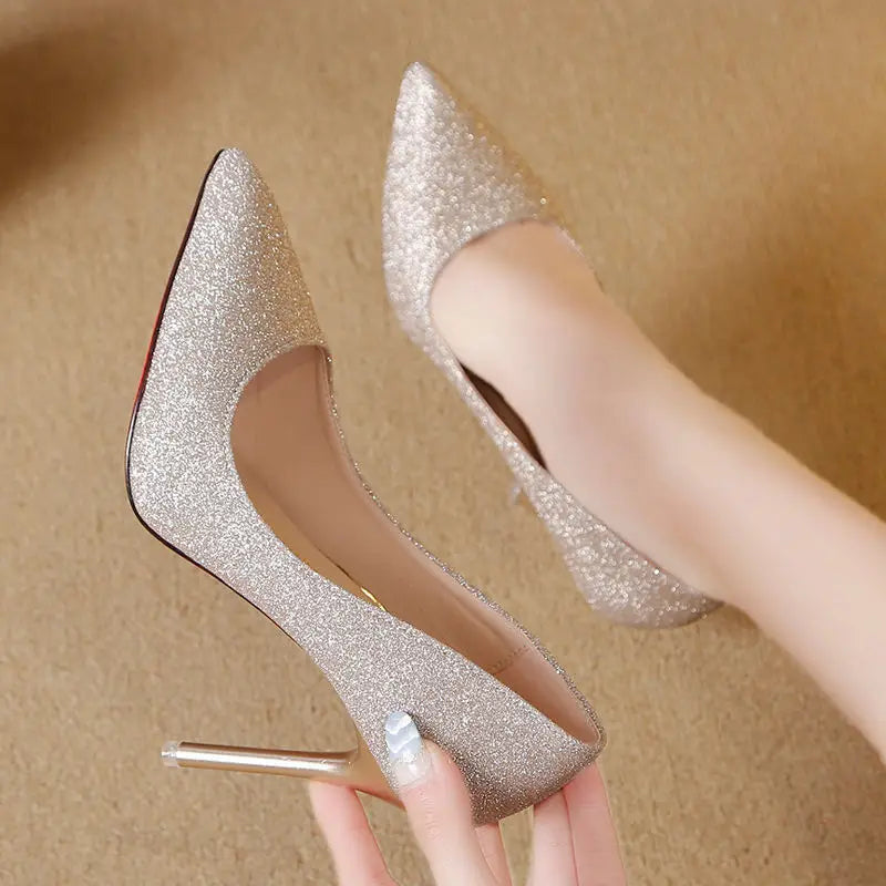 2024 Fashion High Heels 35-45 Plus Size Women Shoes 12cm Thin Stiletto Banquet Wedding Shoes Sexy Pointed Toe Ladies Party Shoes
