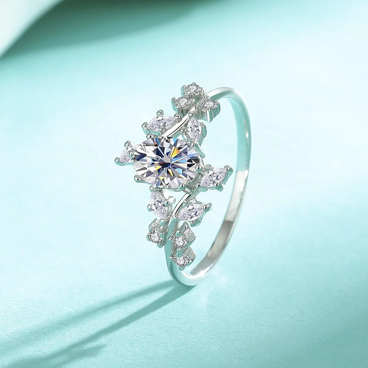 100% Platinum Pt950 Certified 1CT 5*7mn Oval Cut D VVS1 Moissanite Rings for Women 18K White Gold Diamond Band Wedding Jewelry