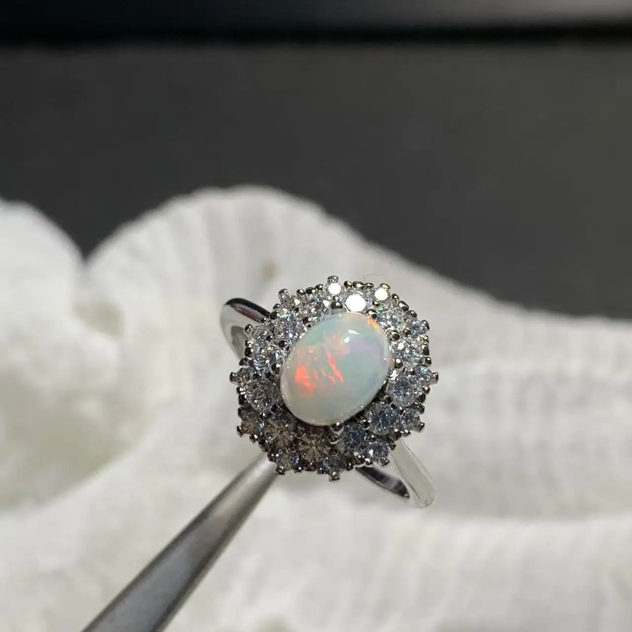 8*6MM Natural Opal Ring Adjustable Female Ring Jewelry for Women Gift Wholesale High Quality Vintage Fine