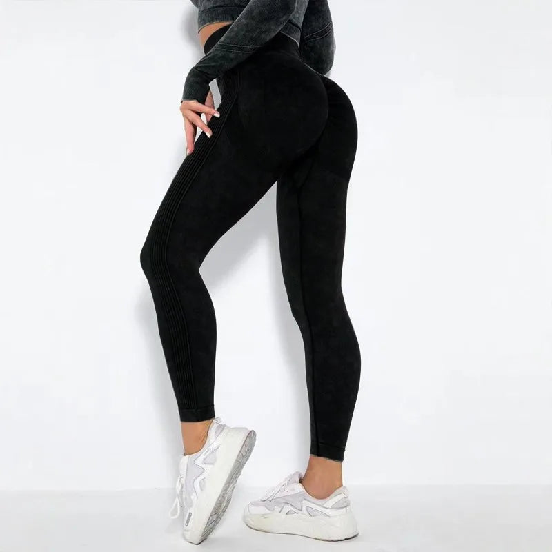 Seamless High Waist Yoga Pants Women Matte Washed Leggings High Elastic Sexy Hip Liftting Gym Workout Running Sports Leggings