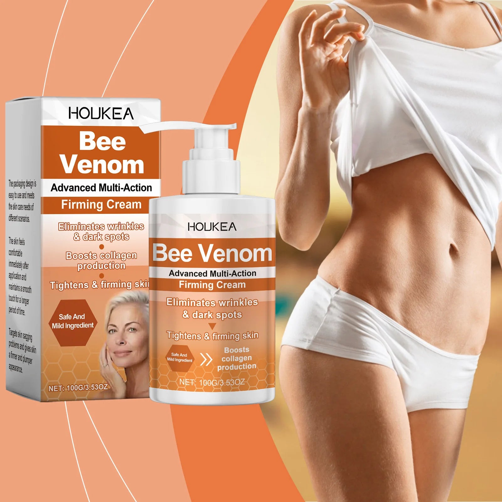 Firming Skin Tightening Cream Body Wrinkle-Reducing Lifting Moisturizing Improve Sagging Anti Dryness Bee Venom Lotion Skin Care