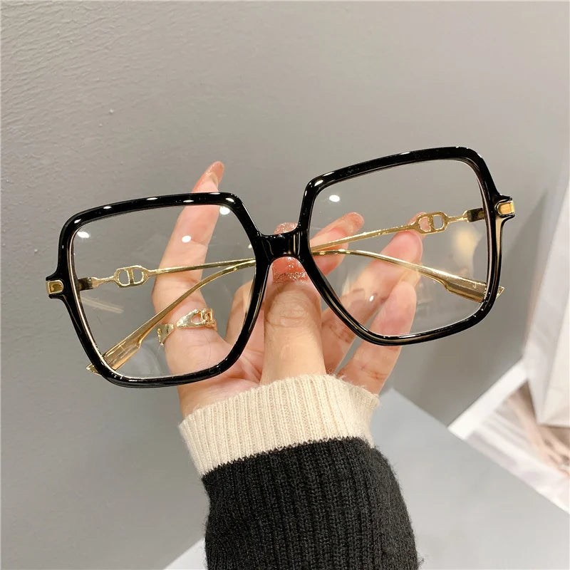 GM LUMIAS Fashion Oversized Square Eyewear Women Retro Chic Blue Light Bloking Glasses Trendy Brand Design Decor Optical Frames