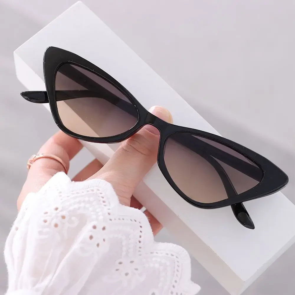 Vintage Small Cat Eye Sunglasses for Women Trendy Half-frame Sun Glasses UV400 Fashion Shades Eyewear Summer Anti UV Sunglasses