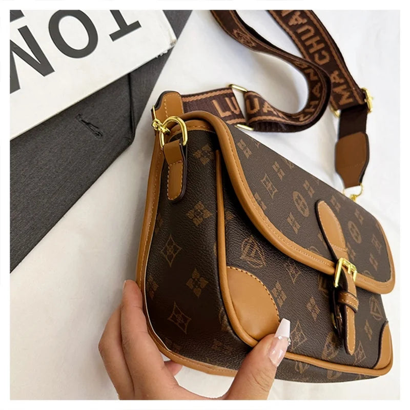New Classic Texture Crossbody Bag Versatile Crossbody Bag High-End Underarm Bag Nurse Bag Wide Shoulder Strap Bag