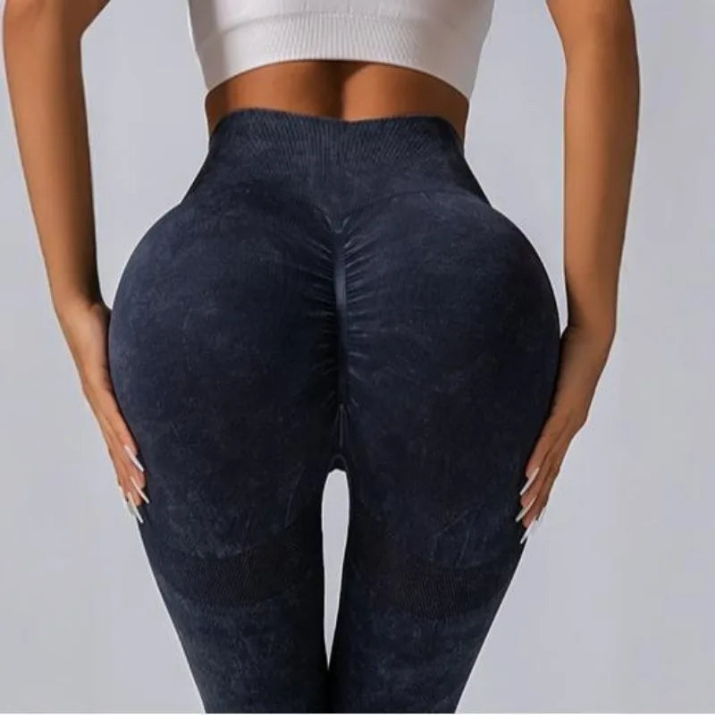 Seamless High Waist Yoga Pants Women Matte Washed Leggings High Elastic Sexy Hip Liftting Gym Workout Running Sports Leggings