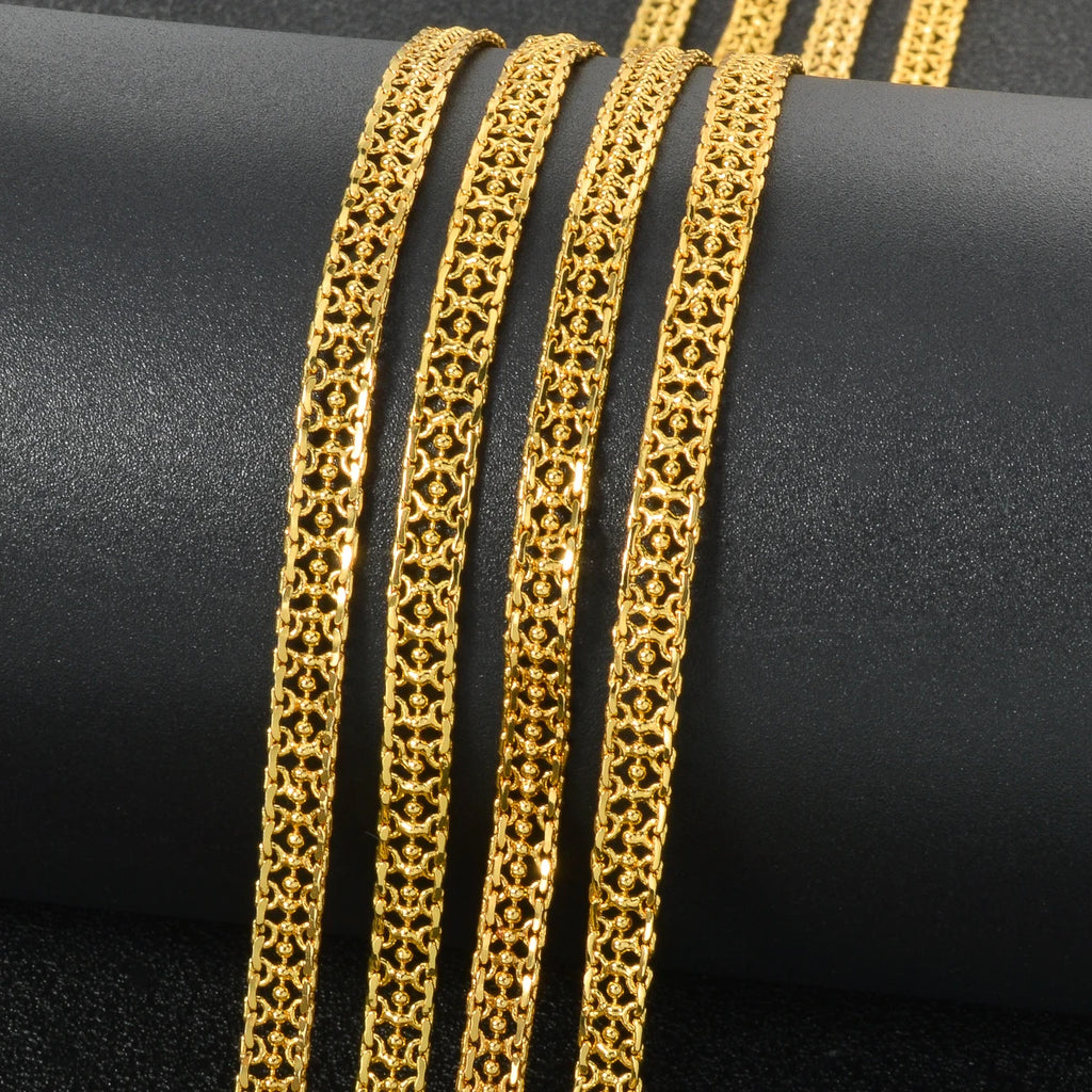 Dubai 18k Gold-plated Copper Necklace Classic Patterns 750 Italian Jewelry Accessories Party Birthday Wedding Attire Gifts
