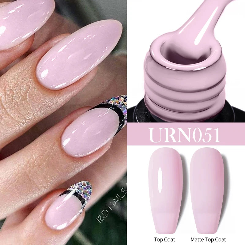 UR SUGAR 7.5ml Nude Glitter Color Nail Gel Polish Semi-permanent Varnish Soak Off Nail Art Base Top Coat UV LED Gel Manicure
