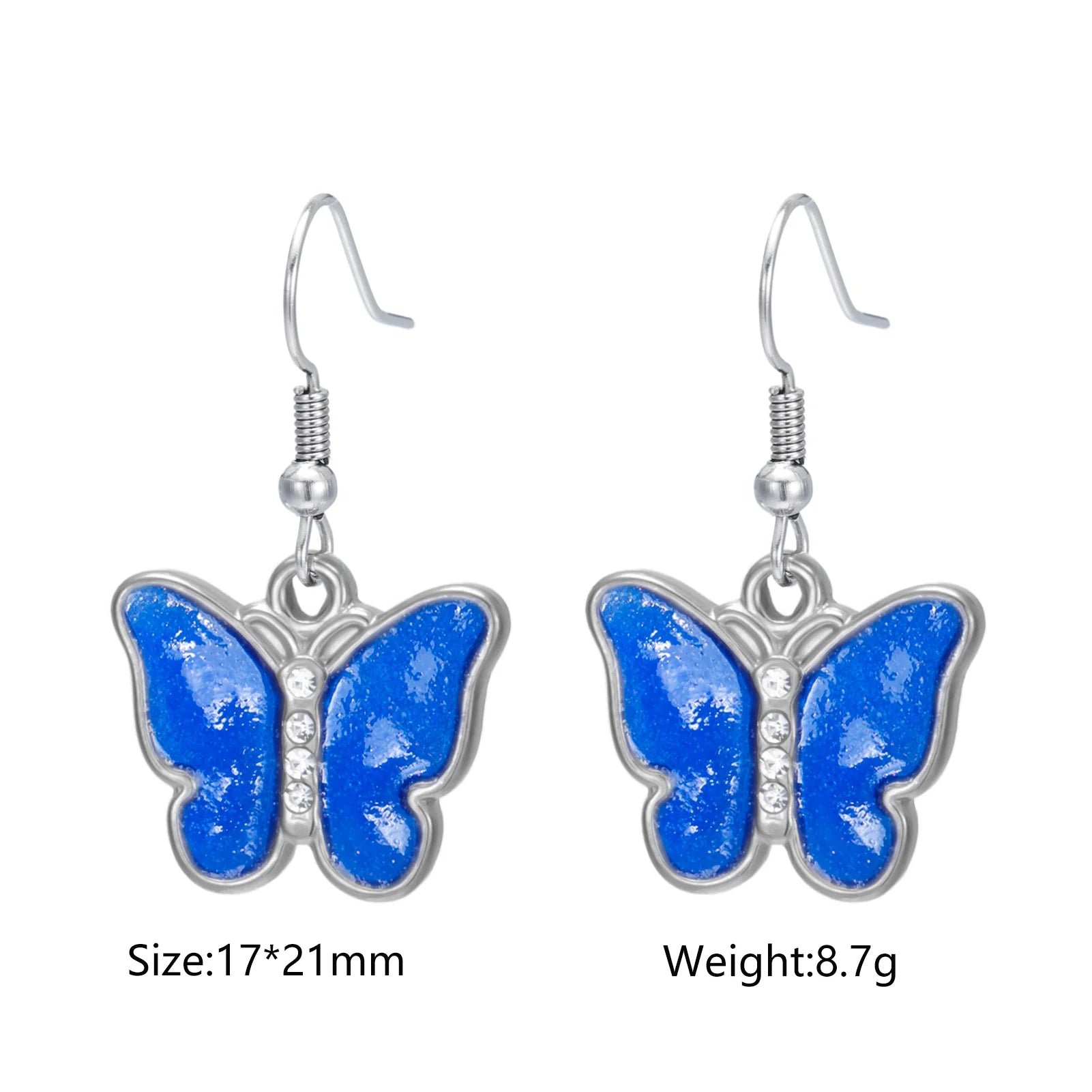 Cazador Stainless Steel Colorful Butterfly Earrings Drop Earrings For Women Girls Jewelry Party Birthday Gift Wholesale