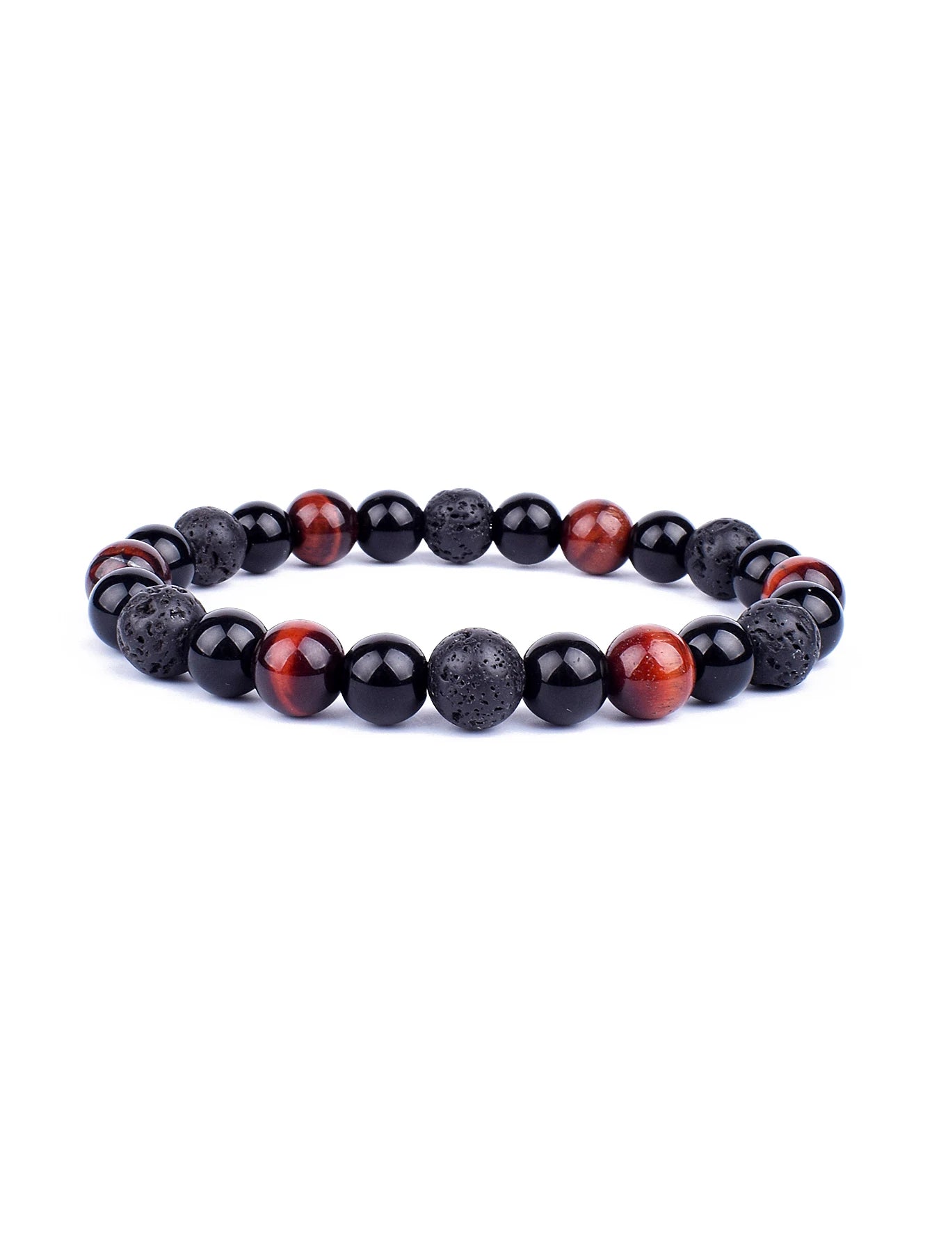 Triple Power Beaded Bracelet Tiger's Eye for Courage Obsidian Grounding & Pyrite for Wealth Natural Stones Healthy Care Jewelry
