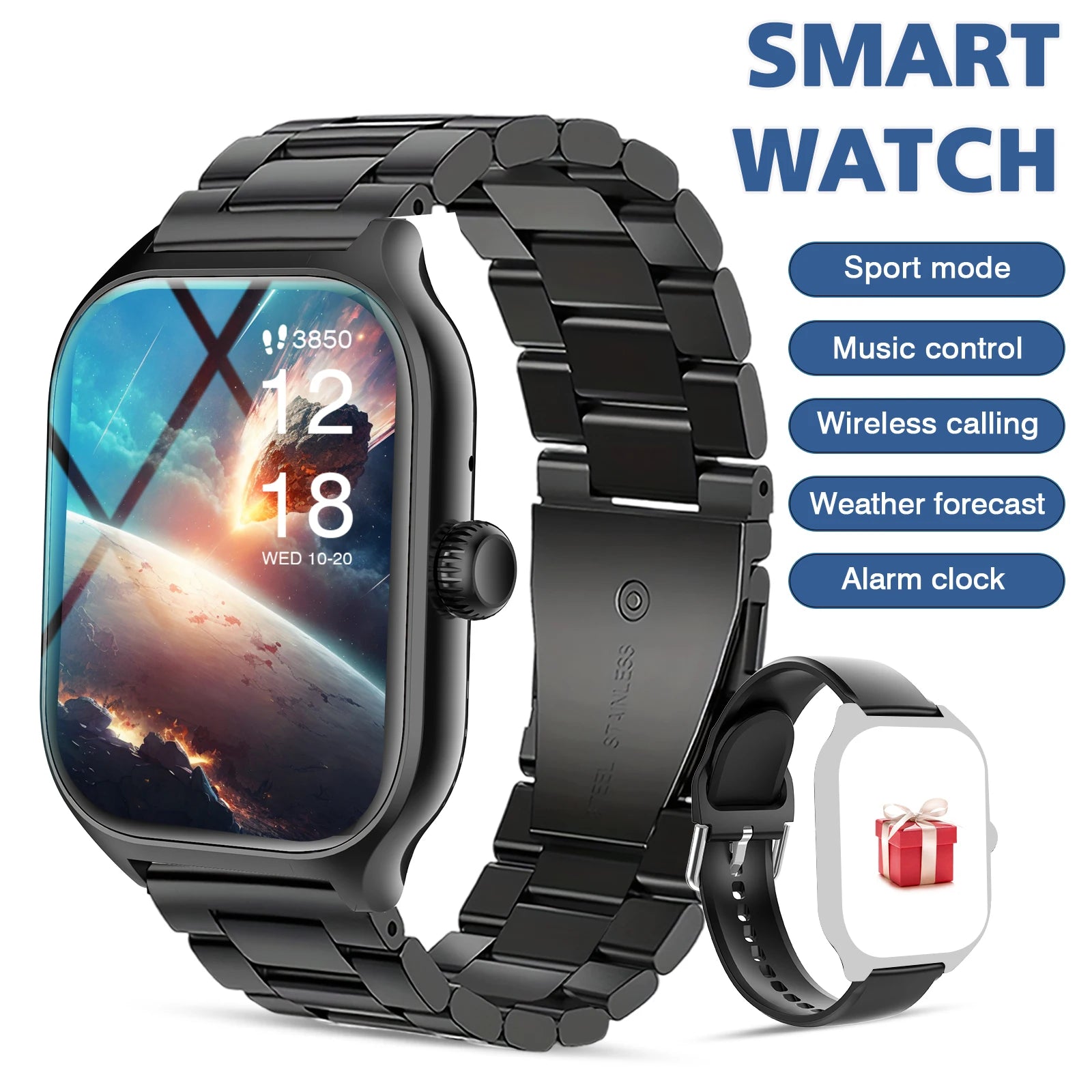Smart watch, for men and women, wireless calling, fitness tracker, 2.01 inch screen, sports smart watch