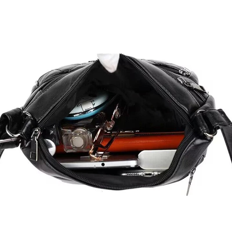 Men's and Women's New Style Simple Soft Leather Multi-purpose Durable Shoulder Bag for Casual Use