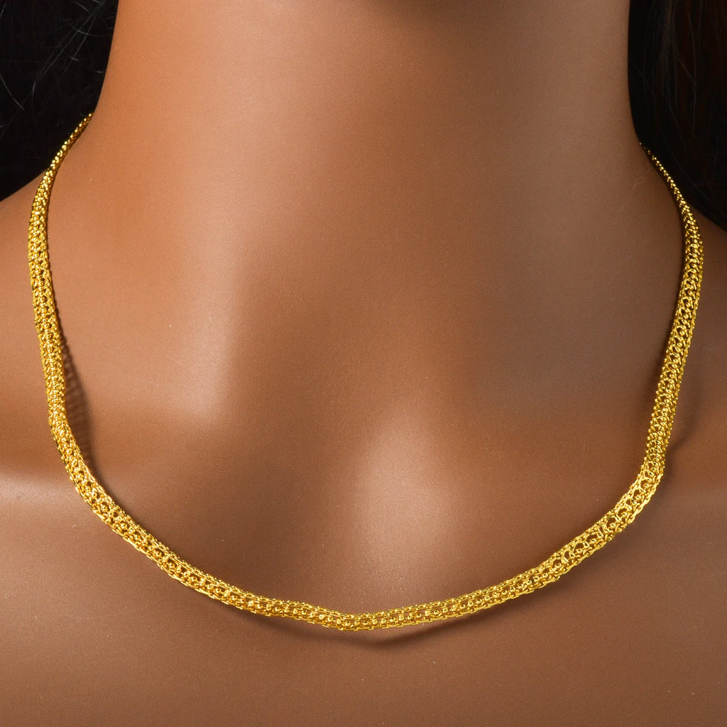 Dubai 18k Gold-plated Copper Necklace Classic Patterns 750 Italian Jewelry Accessories Party Birthday Wedding Attire Gifts