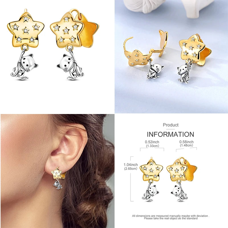 Ladies' Gold Earrings 925 Pure Silver Tree of Life Earrings, Birthday, Wedding, Engagement Party Fashion Jewelry Gifts 2025 New