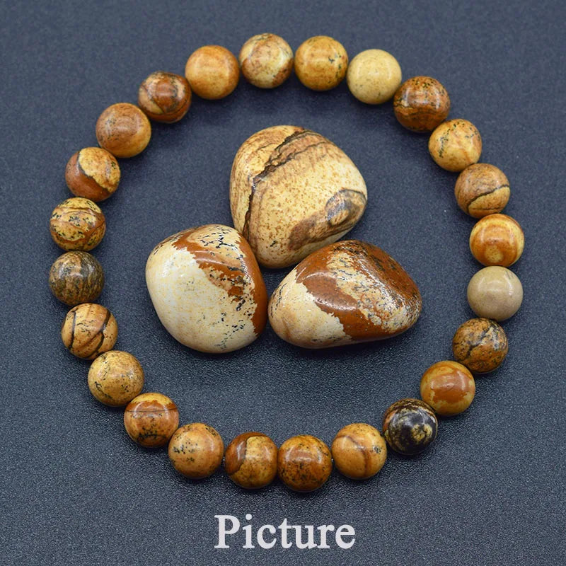 Genuine Tree Patterned Agates Beads Bracelet Woman Real Natural Moss Agates Bracelets Man Energy Stones for Healing Fengshui