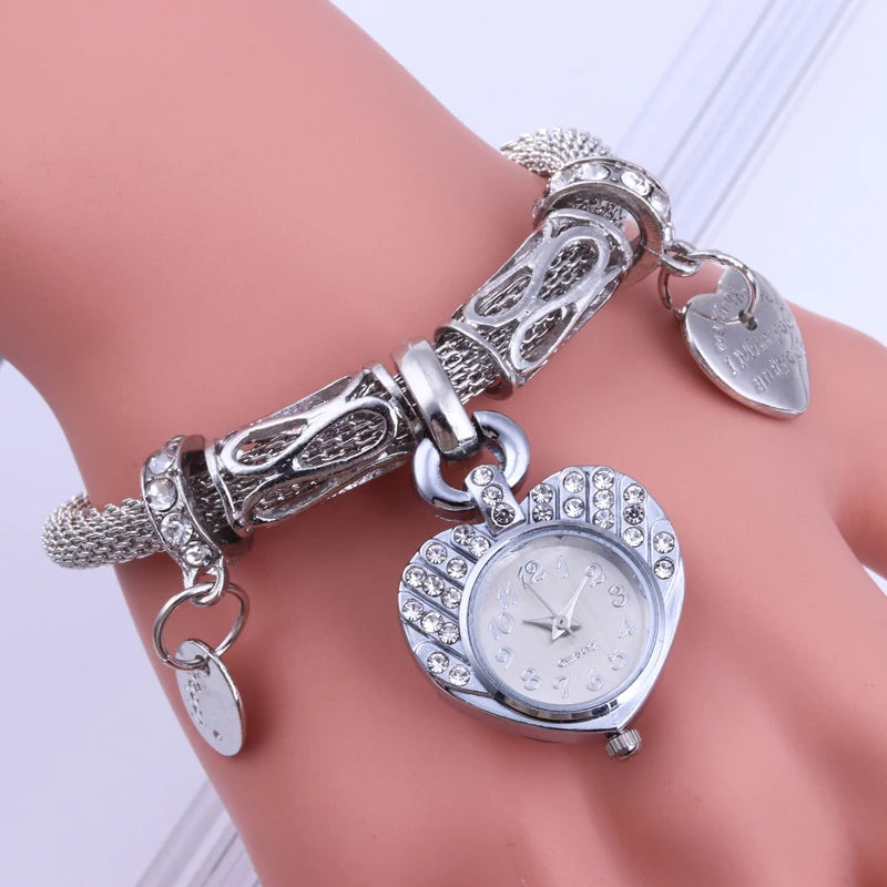 Foreign trade hot selling fashionable rhinestone inlaid women's bracelet watch alloy steel strip women's bracelet watch watch
