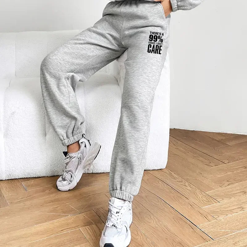 There's A 99% Chance I Don't Care - 99% Sweatpants Solid Drawstring Pants for Everyday Leisure and Sport