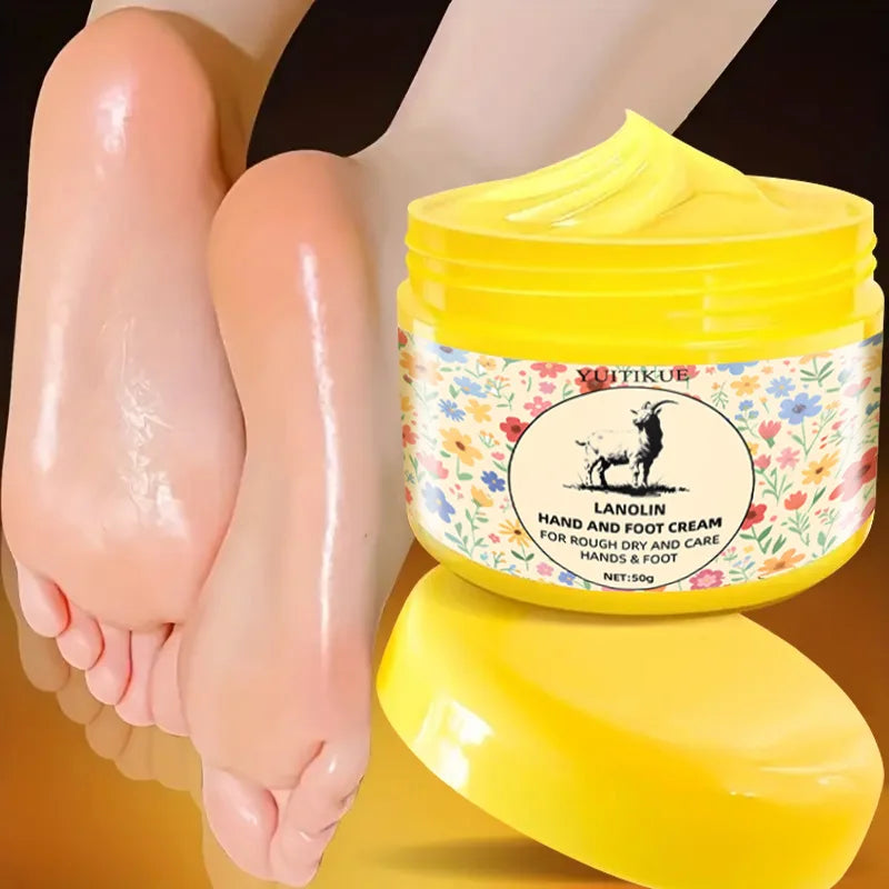 50g Lanolin Foot Cream - Suitable for chapped soles and heels, firms and moisturizes the skin, locks in moisture, leaves the ski