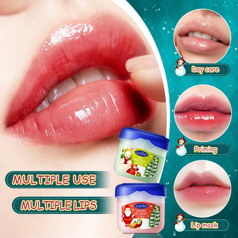 SADOER Christmas Moisturizing Repair Anti-Cracking Hand Cream + Lipstick Combination Kit moisturizing nourishing lip balm
