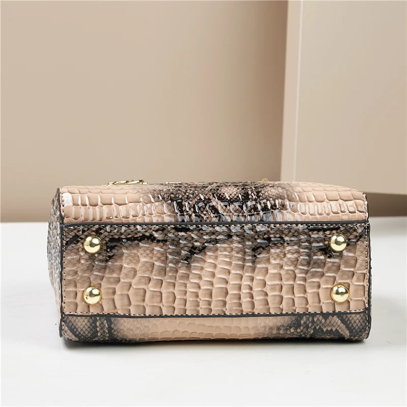 Fashion gradient high-grade alligator print women's handbag, texture all matching travel single shoulder crossbody bag
