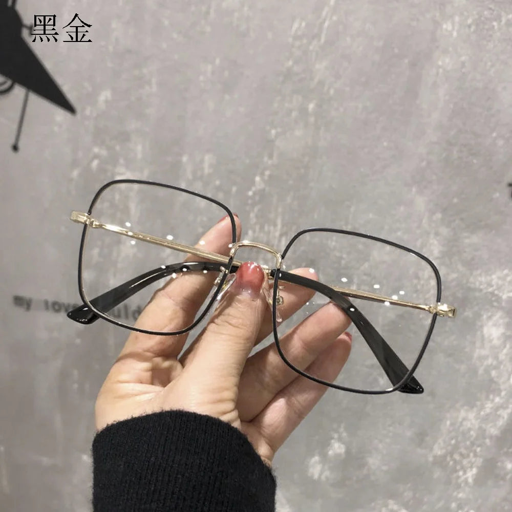 Oversized Anti Blue Light Glasses Men Women Diamond Studded Oversized Square Eyeglasses Computer Goggles Eyewear Glitter Frame