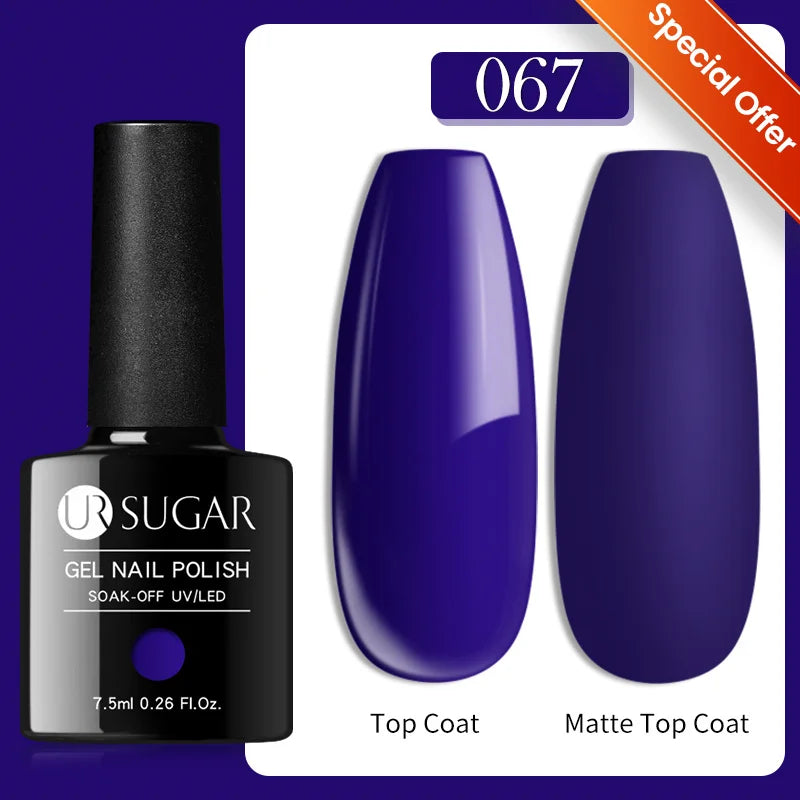UR SUGAR 7.5ml Nude Glitter Color Nail Gel Polish Semi-permanent Varnish Soak Off Nail Art Base Top Coat UV LED Gel Manicure