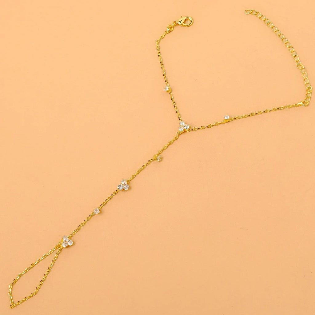 2025 Summer New Rhinestone Flower Bracelet Geometric Crystal Metal Bracelet for Women Beach Party Jewelry Accessories