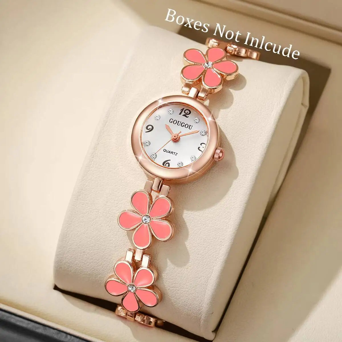 Elegant Flower Bracelet Strap Women Watches Fashion Diamond Arabic Dial Ladies Wristwatches Reloj Mujer（Without Box）