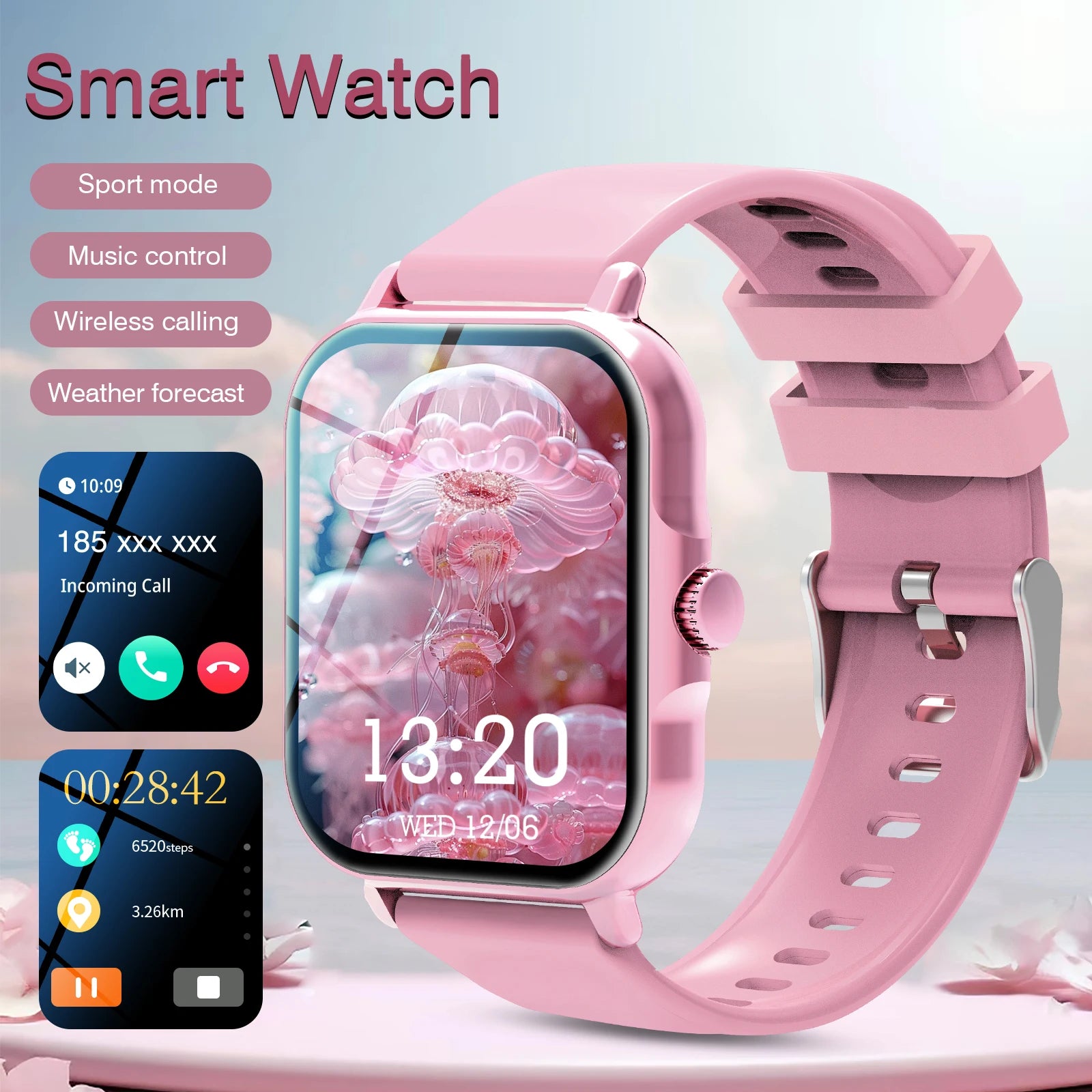 Smart watch, for men and women, wireless calling, fitness tracker, 2.01 inch screen, sports smart watch