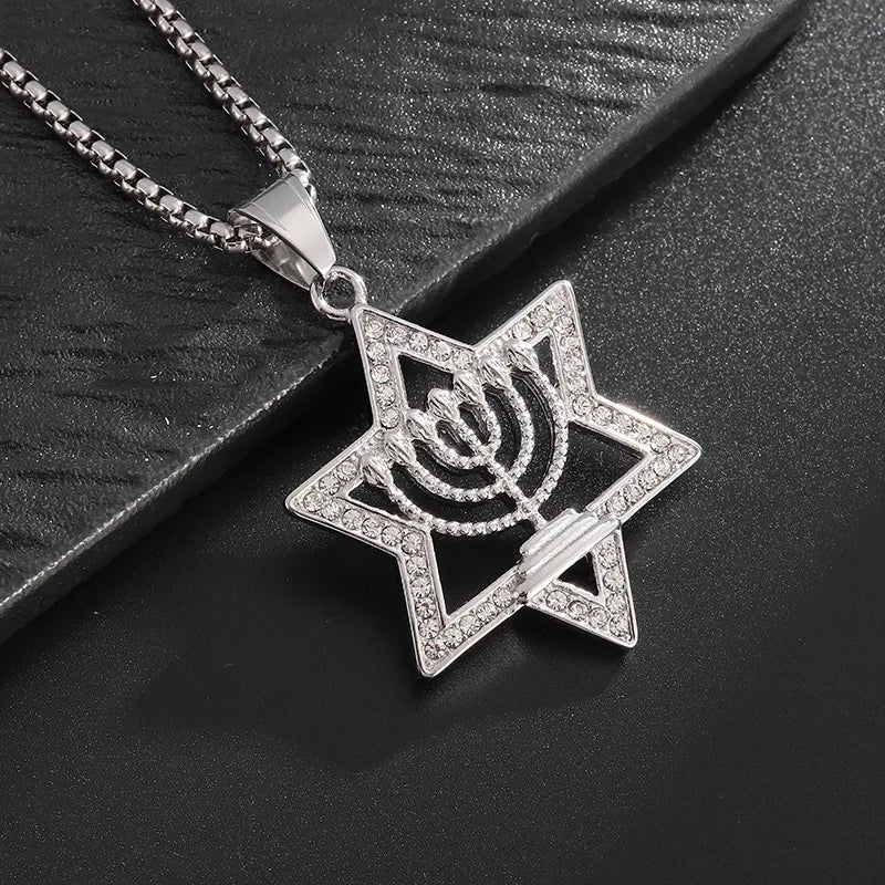YQ Luxury Star of David Pendant Necklace For Men Women Middle Eastern Fashion Jewelry Accessories