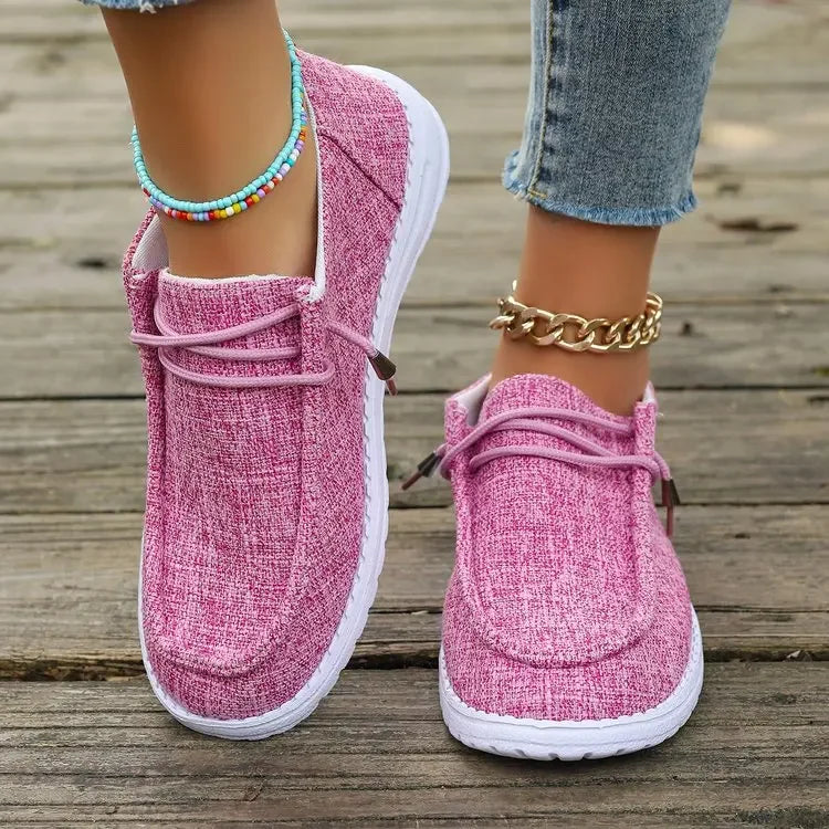 2024 Autumn New Women Casual Comfortable Flat Shoes Women Solid Lace-up Loafers Women Fashion Sports Shoes Zapatos De Mujer