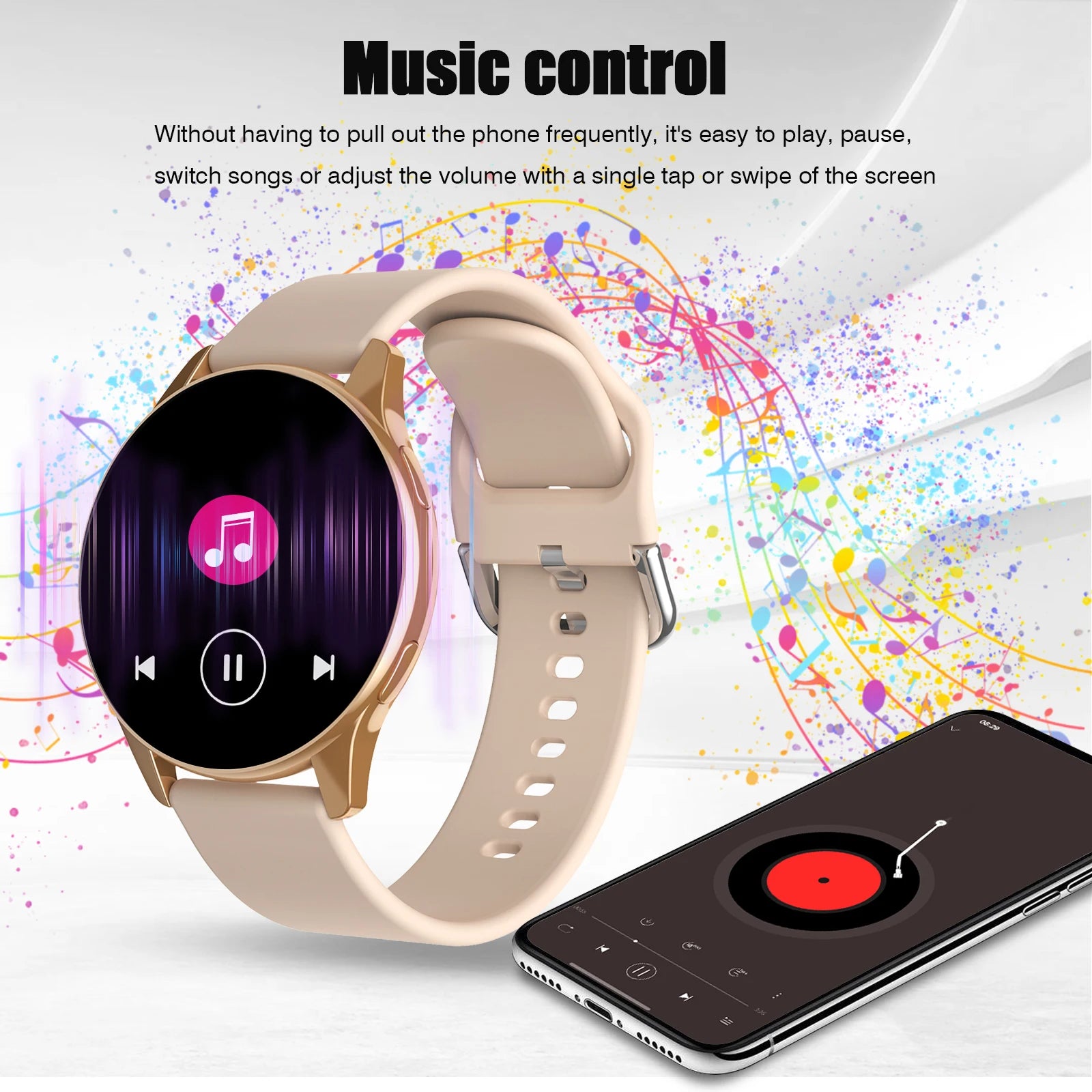 Smart Watch, Wireless Call/Dial, Multi-Sport Mode, Multiple APP Reminders, Suitable for Men and Women, Compatible with IPhone/An
