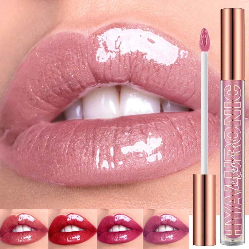 Pearlescent Glitter Plumping Lip Gloss Diamond Glitter Nude Pink Liquid Lipstick Shiny Glass Waterproof Sexy Lip Tint Lip Makeup