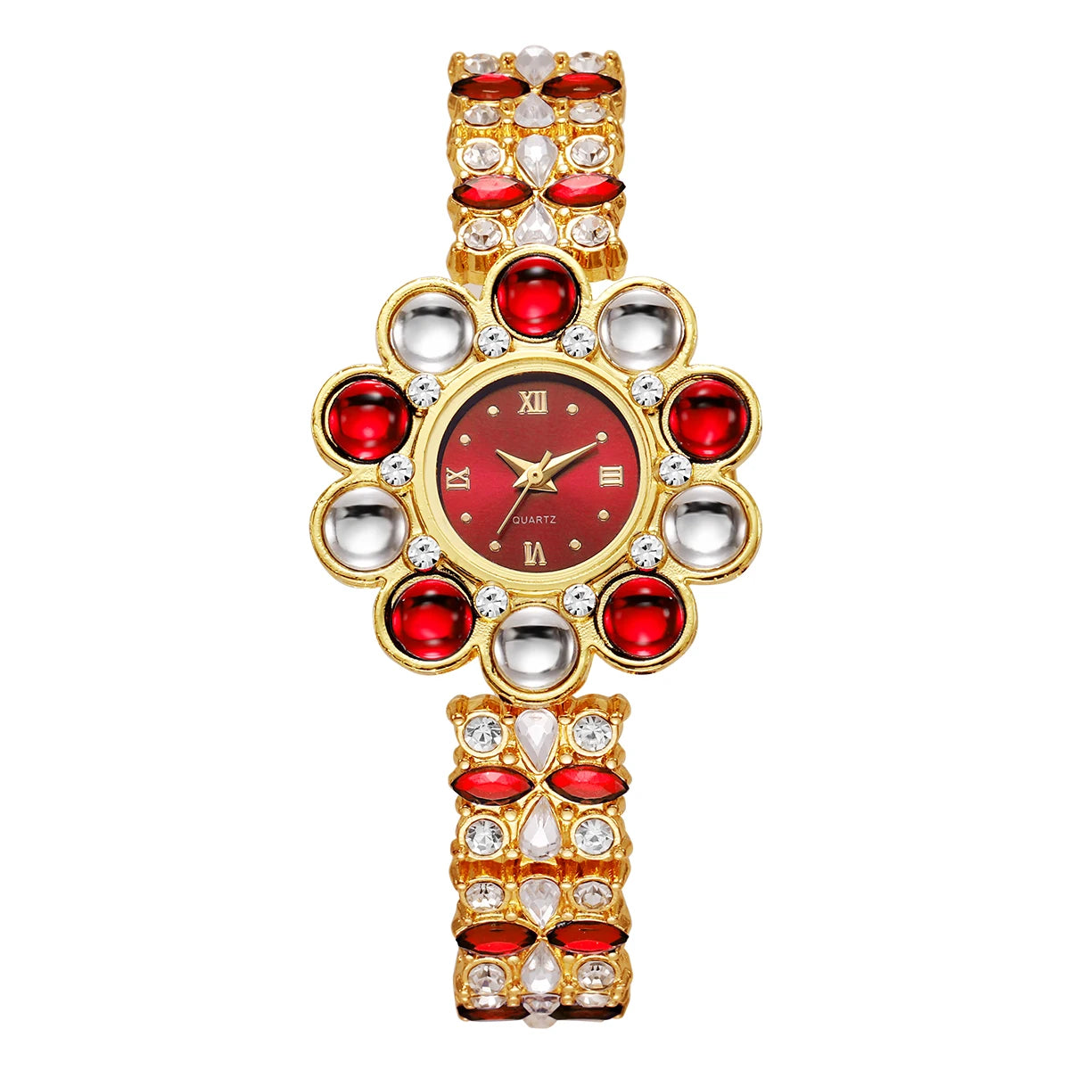 Luxury Rhinestone Women Watches Flower Dial Bracelet Quartz  Wristwatch for Ladies Clock Reloj Mujer