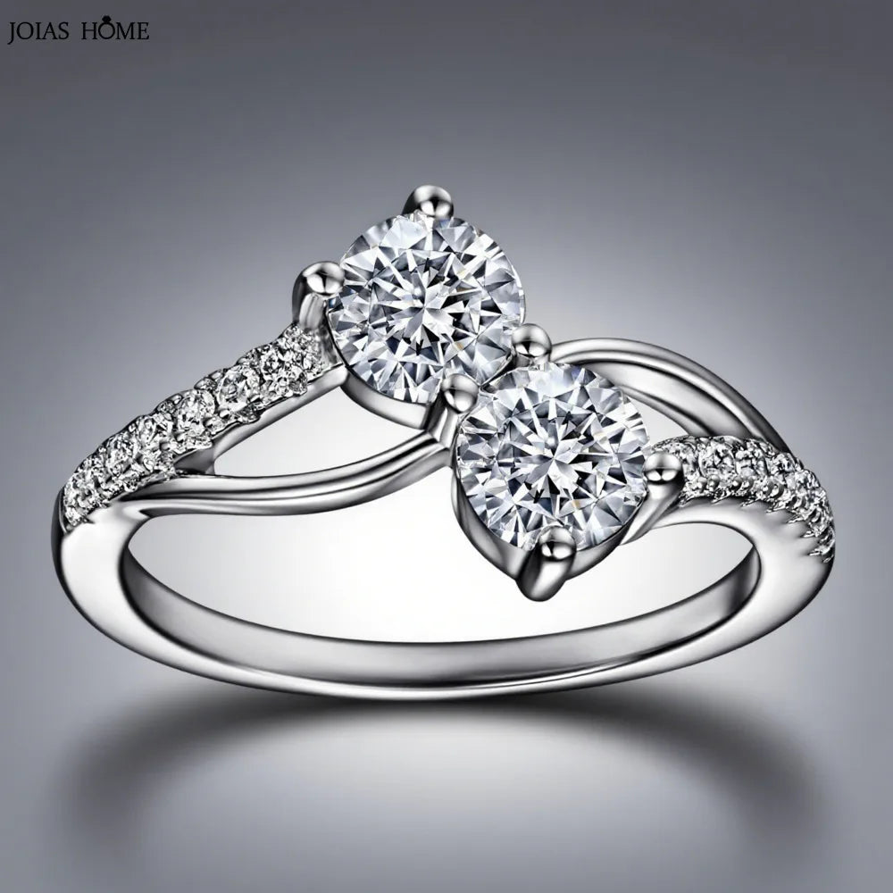 JH Moissanite 925 Silver Ring for Women D Color Shining Moissanite Gemstone Engagement Ring Fine Jewelry Lab Diamond